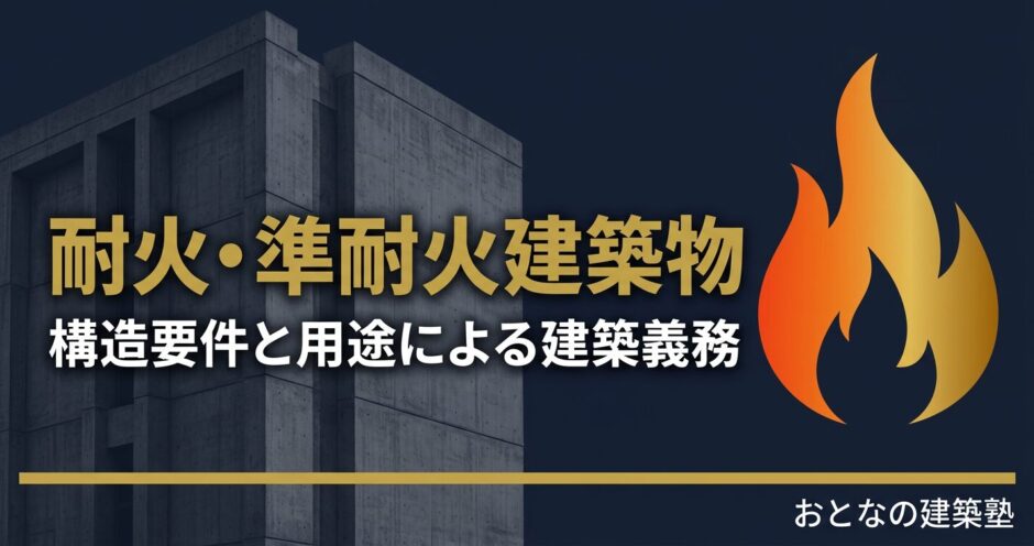 耐火建築物・準耐火建築物の違いと用途による建築義務｜一級建築士試験対策