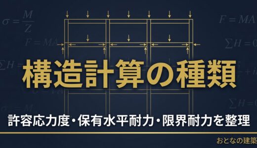 構造計算の種類と適用規模｜許容応力度・保有水平耐力・限界耐力計算を整理【一級建築士試験】