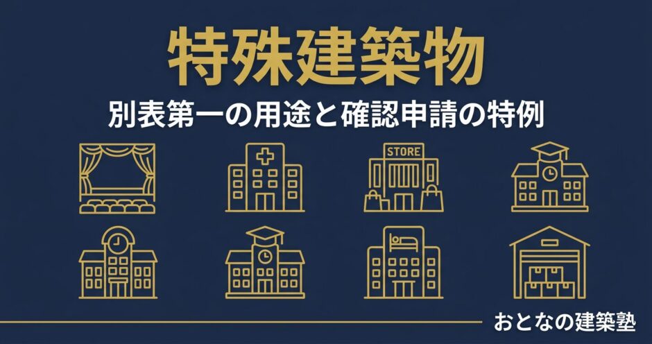 特殊建築物の定義と確認申請の特例｜一級建築士試験で狙われる別表第一を完全整理