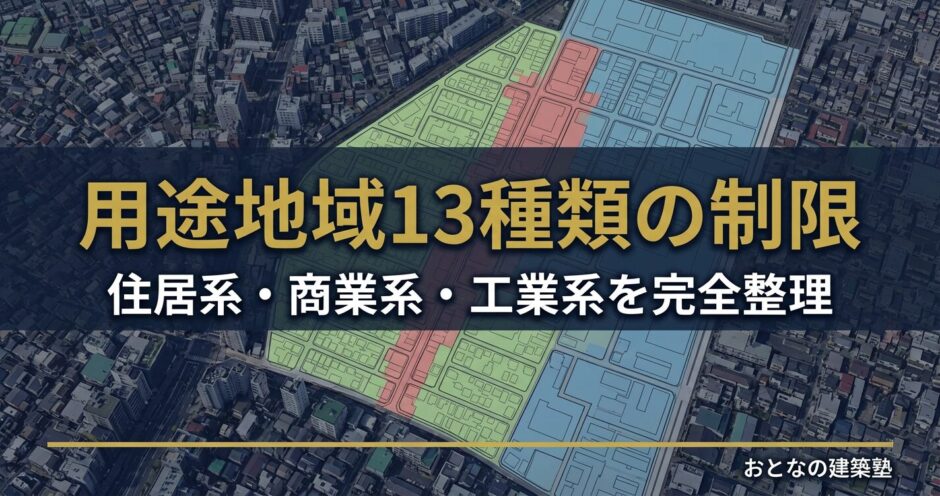 用途地域13種類の制限を完全整理｜法規で点を落とさない一覧表