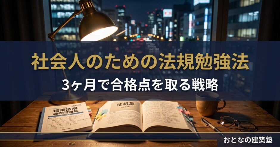 一級建築士 法規の勉強法｜社会人が3ヶ月で合格点を取る戦略
