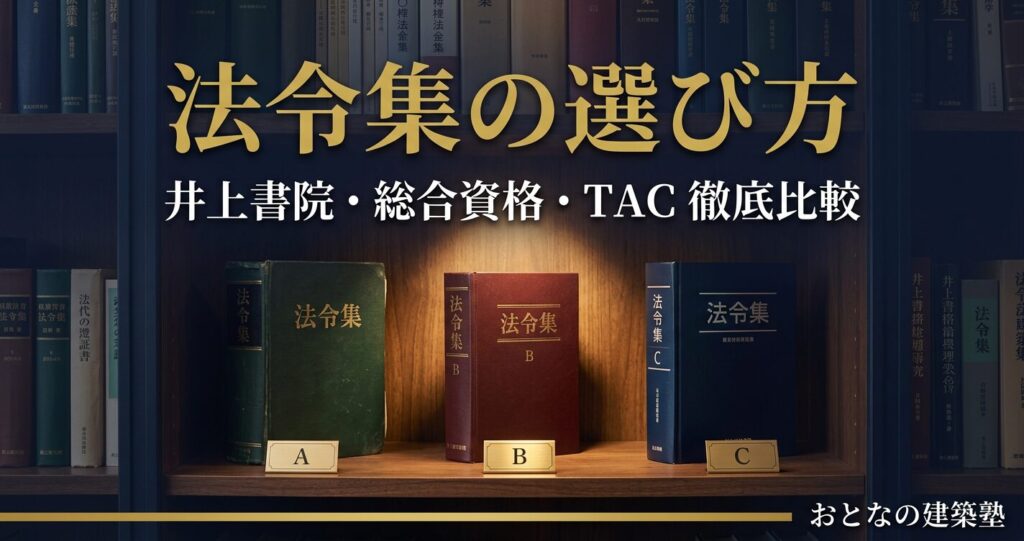 法令集の選び方｜井上書院・総合資格・TACを比較