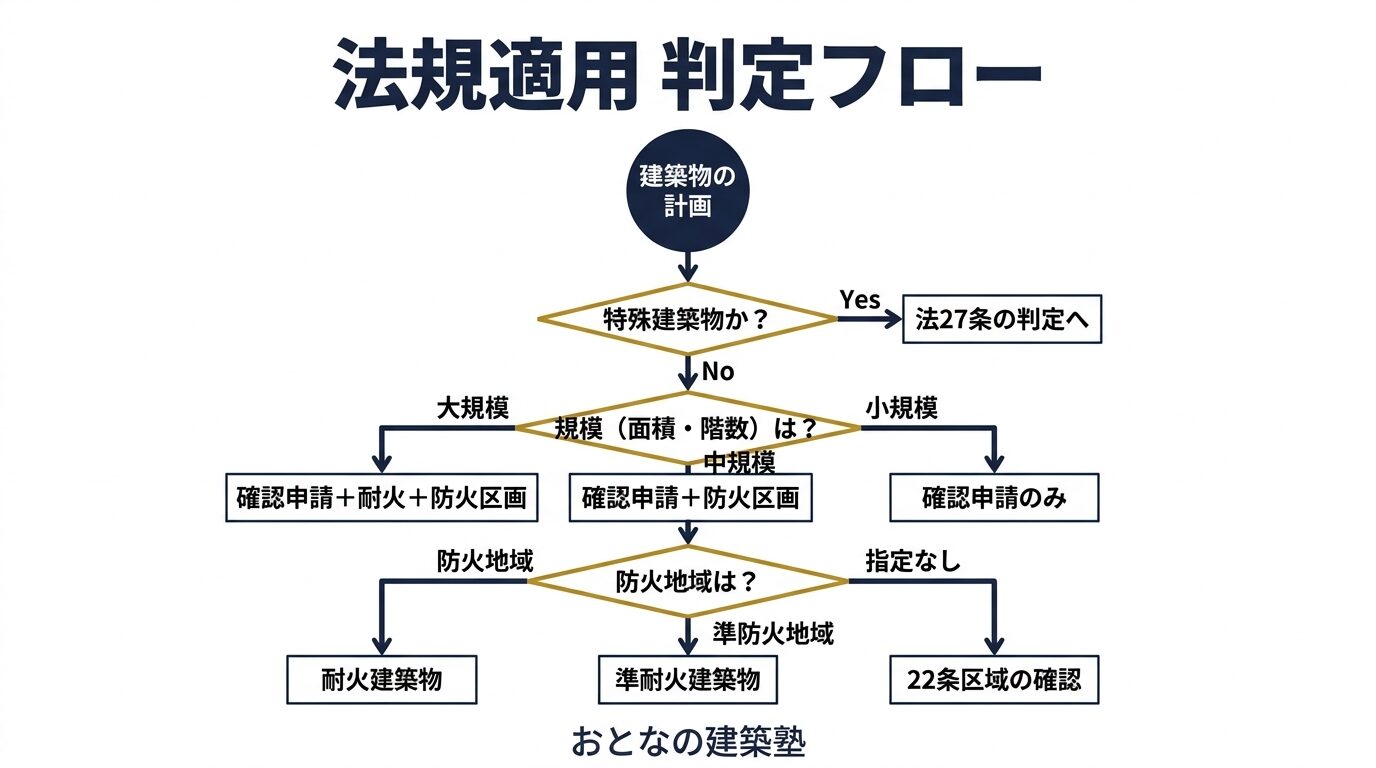 法規適用 判定フローチャート