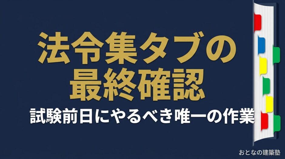 法令集タブ・インデックスの最終確認リスト｜試験前日にやるべき唯一の作業 アイキャッチ