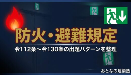 防火・避難規定の総まとめ｜令112条〜令130条の出題パターンを整理