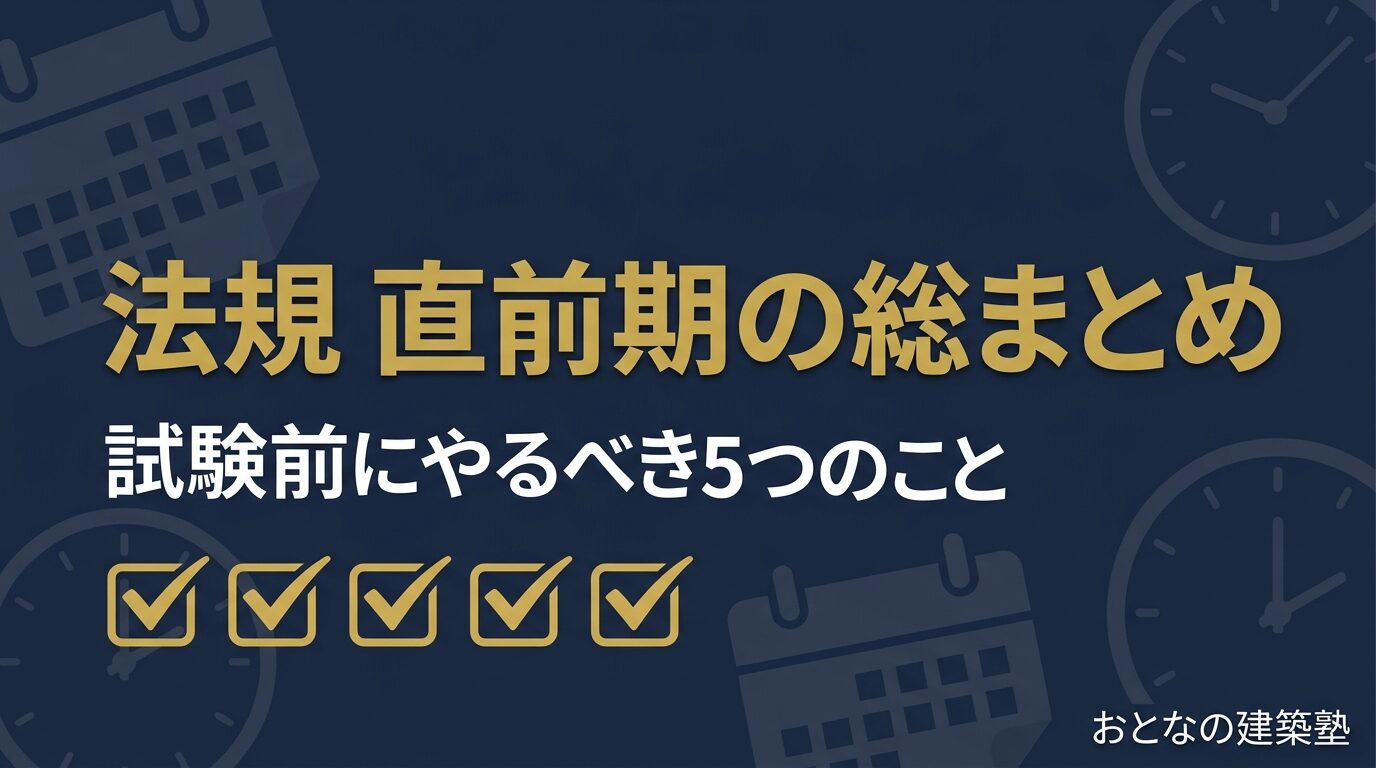 一級建築士 法規 直前期の総まとめ｜試験前にやるべき5つのこと