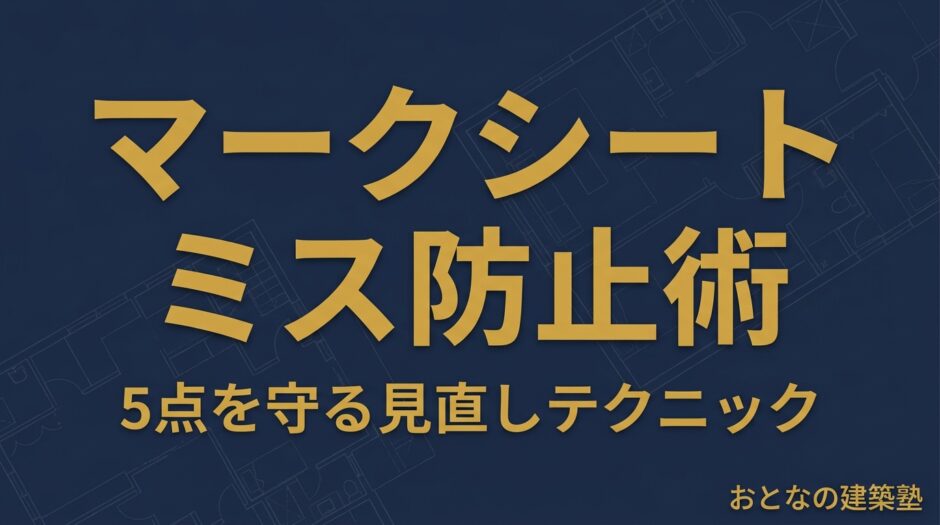 一級建築士試験マークシートケアレスミス防止アイキャッチ画像