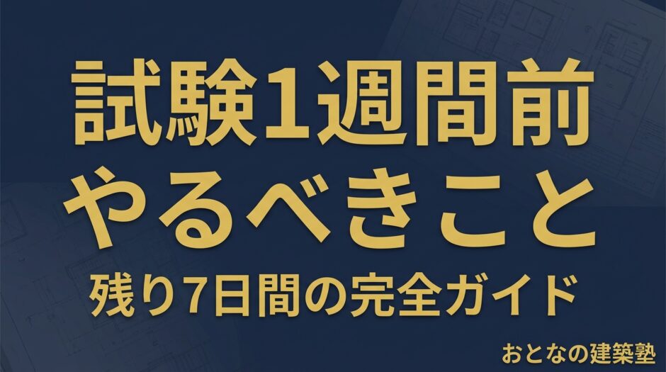 一級建築士試験1週間前にやるべきことのアイキャッチ画像