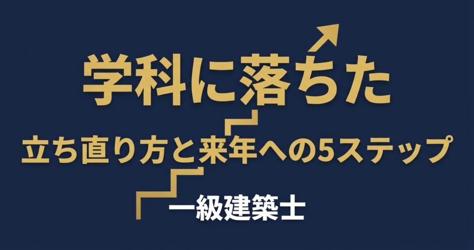 一級建築士 学科に落ちた-立ち直り方と来年への5ステップ