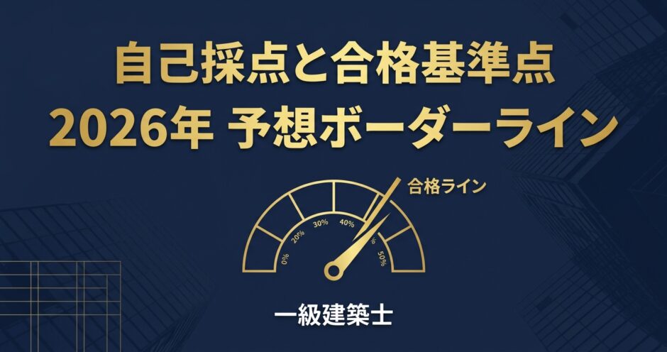 一級建築士 自己採点と合格基準点-2026年予想ボーダーライン