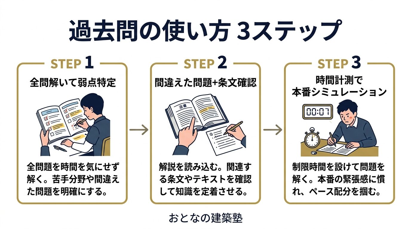 過去問の使い方 3ステップ